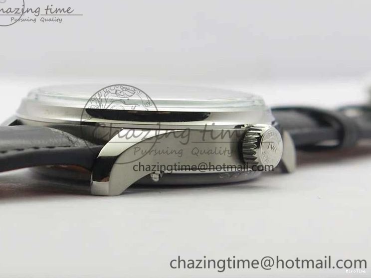 MIROTIME 0128 Portugieser Perpetual Calendar IW503406 V9F 1:1 Best Edition Silver Dial on Black Leather Strap A FastDry 7115